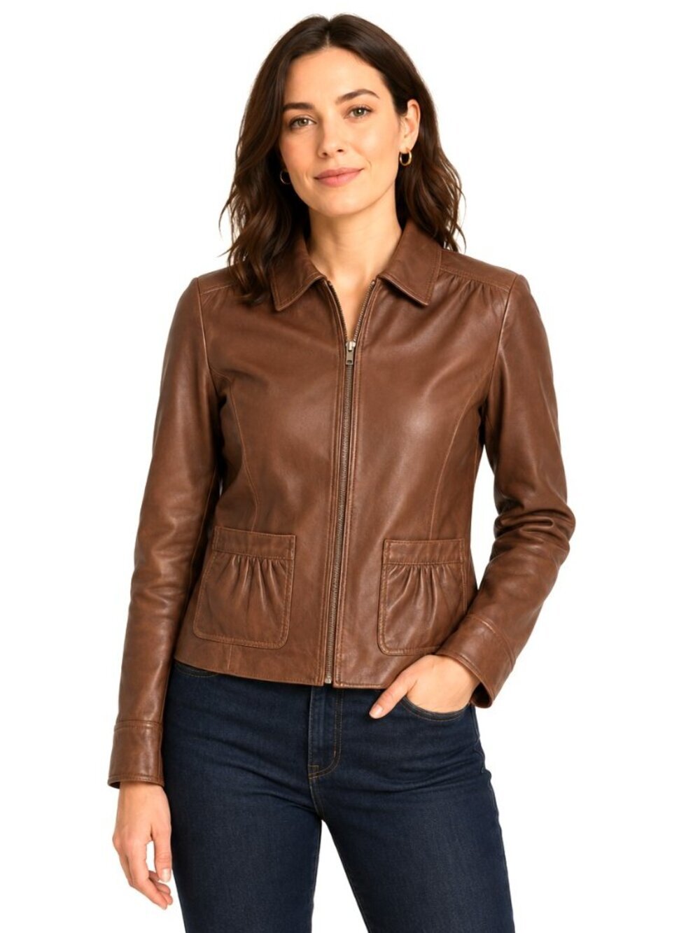 Bernardo Brown Leather Jacket